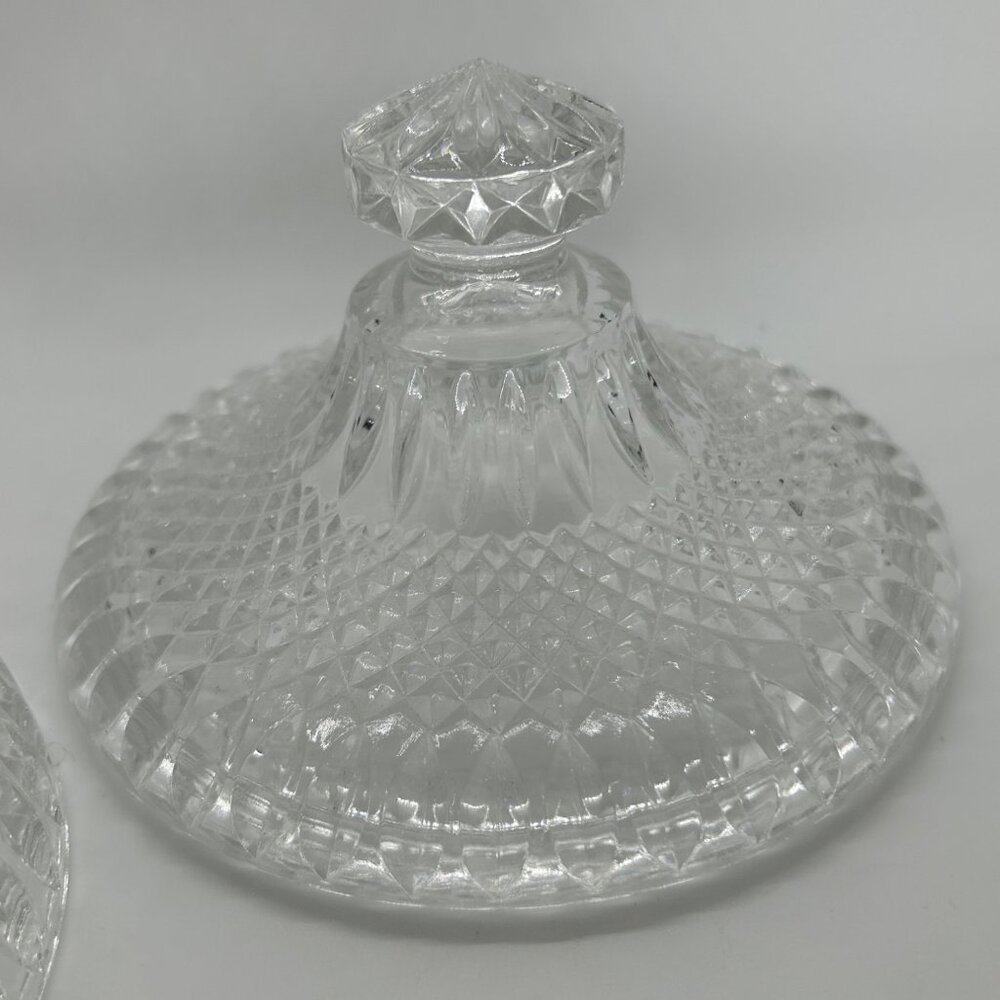 Vintage Candy Dish with Lid Leonard Silver - Empress Lead Crystal Powder Box - Picture 7 of 10